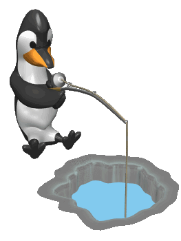 Un pinguino pescando